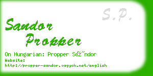 sandor propper business card